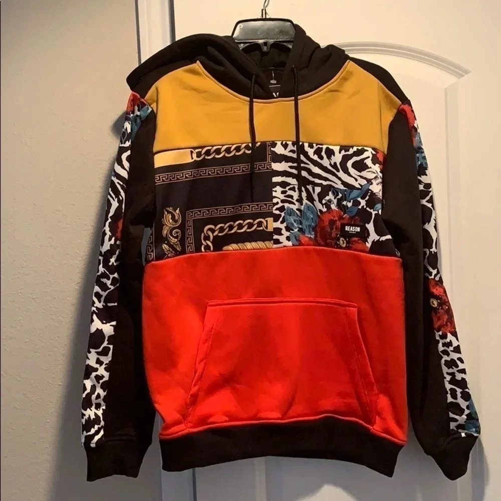 Reason Floral Chains Pullover Hoodie Sweatshirt NWT - Picture 4 of 11